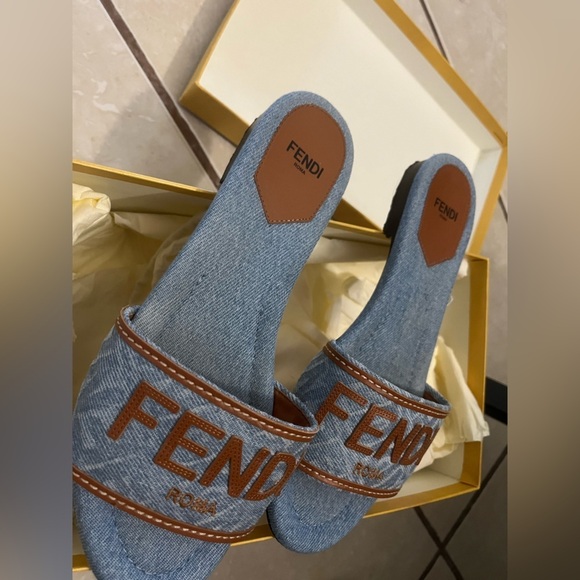 Denim Fendi Sandals - Picture 6 of 9